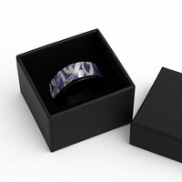 Violet Green Maori Spinner Ring Koru Kowhaiwhai LT7 - Polynesian Pride