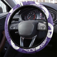 Violet Green Maori Steering Wheel Cover Koru Kowhaiwhai LT7 - Polynesian Pride