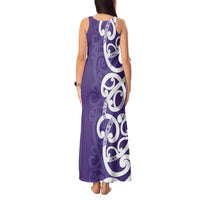 Violet Green Maori Tank Maxi Dress Koru Kowhaiwhai LT7 - Polynesian Pride