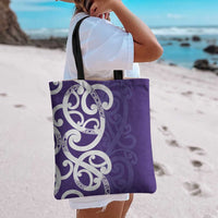 Violet Green Maori Tote Bag Koru Kowhaiwhai - Polynesian Pride