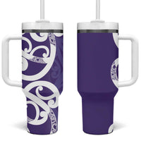 Violet Green Maori Tumbler With Handle Koru Kowhaiwhai - Polynesian Pride