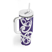 Violet Green Maori Tumbler With Handle Koru Kowhaiwhai - Polynesian Pride
