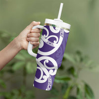 Violet Green Maori Tumbler With Handle Koru Kowhaiwhai - Polynesian Pride