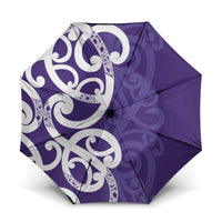 Violet Green Maori Umbrella Koru Kowhaiwhai LT7 One Size Folded 11.42 inch Opened Diameter 37.4 inch Violet - Polynesian Pride