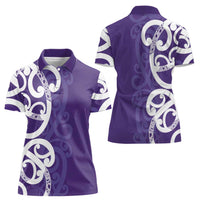 Violet Green Maori Women Polo Shirt Koru Kowhaiwhai LT7 - Polynesian Pride