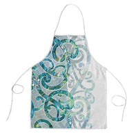 Paua Shell Maori Apron Koru Kowhaiwhai LT7 White - Polynesian Pride