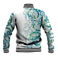 Paua Shell Maori Baseball Jacket Koru Kowhaiwhai LT7 - Polynesian Pride