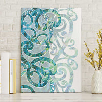 Paua Shell Maori Canvas Wall Art Koru Kowhaiwhai LT7 Without Frame White - Polynesian Pride