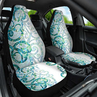 Paua Shell Maori Car Seat Cover Koru Kowhaiwhai LT7 One Size White - Polynesian Pride