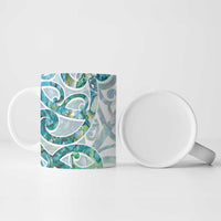 Paua Shell Maori Ceramic Mug Koru Kowhaiwhai LT7 - Polynesian Pride