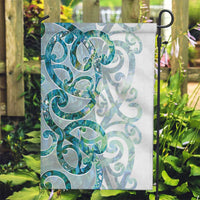 Paua Shell Maori Garden Flag Koru Kowhaiwhai LT7 Garden Flag White - Polynesian Pride