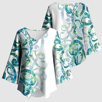 Paua Shell Maori Kimono Sleeve Blouse Koru Kowhaiwhai LT7 - Polynesian Pride