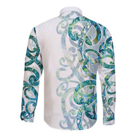 Paua Shell Maori Long Sleeve Button Shirt Koru Kowhaiwhai LT7 - Polynesian Pride
