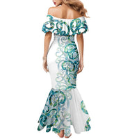 Paua Shell Maori Mermaid Dress Koru Kowhaiwhai LT7 - Polynesian Pride