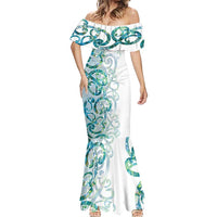 Paua Shell Maori Mermaid Dress Koru Kowhaiwhai LT7 - Polynesian Pride