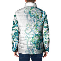 Paua Shell Maori Padded Jacket Koru Kowhaiwhai LT7 - Polynesian Pride