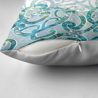 Paua Shell Maori Pillow Cover Koru Kowhaiwhai LT7 - Polynesian Pride