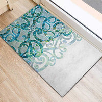 Paua Shell Maori Rubber Doormat Koru Kowhaiwhai LT7 - Polynesian Pride