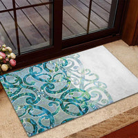 Paua Shell Maori Rubber Doormat Koru Kowhaiwhai LT7 - Polynesian Pride