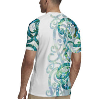 Paua Shell Maori Rugby Jersey Koru Kowhaiwhai LT7 - Polynesian Pride