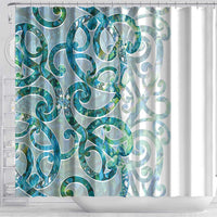 Paua Shell Maori Shower Curtain Koru Kowhaiwhai LT7 - Polynesian Pride