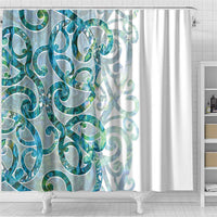 Paua Shell Maori Shower Curtain Koru Kowhaiwhai LT7 - Polynesian Pride