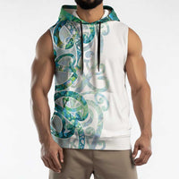 Paua Shell Maori Sleeveless Hoodie Koru Kowhaiwhai LT7 - Polynesian Pride