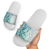 Paua Shell Maori Slide Sandals Koru Kowhaiwhai - Polynesian Pride