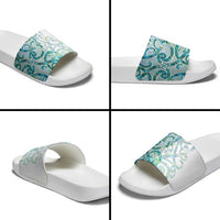 Paua Shell Maori Slide Sandals Koru Kowhaiwhai - Polynesian Pride