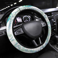 Paua Shell Maori Steering Wheel Cover Koru Kowhaiwhai LT7 Universal Fit White - Polynesian Pride