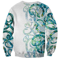 Paua Shell Maori Sweatshirt Koru Kowhaiwhai LT7 - Polynesian Pride
