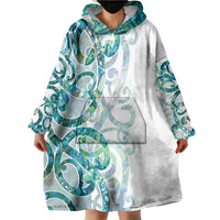 Paua Shell Maori Wearable Blanket Hoodie Koru Kowhaiwhai LT7 - Polynesian Pride
