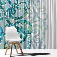 Paua Shell Maori Window Curtain Koru Kowhaiwhai - Polynesian Pride
