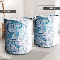 Turquoise Paua Shell Maori Laundry Basket Koru Kowhaiwhai LT7 - Polynesian Pride