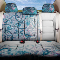 Turquoise Paua Shell Maori Back Car Seat Cover Koru Kowhaiwhai LT7 One Size White - Polynesian Pride