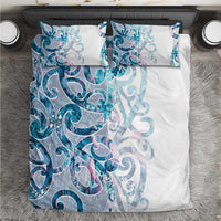 Turquoise Paua Shell Maori Bedding Set Koru Kowhaiwhai LT7 White - Polynesian Pride