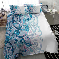 Turquoise Paua Shell Maori Bedding Set Koru Kowhaiwhai LT7 - Polynesian Pride
