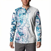 Turquoise Paua Shell Maori Button Sweatshirt Koru Kowhaiwhai LT7 - Polynesian Pride