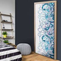Turquoise Paua Shell Maori Door Cover Koru Kowhaiwhai LT7 - Polynesian Pride