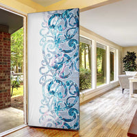 Turquoise Paua Shell Maori Door Cover Koru Kowhaiwhai LT7 - Polynesian Pride
