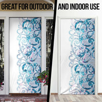Turquoise Paua Shell Maori Door Cover Koru Kowhaiwhai LT7 - Polynesian Pride