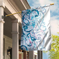 Turquoise Paua Shell Maori Garden Flag Koru Kowhaiwhai LT7 House Flag White - Polynesian Pride