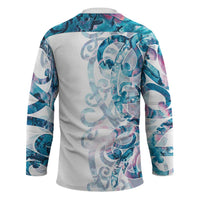 Turquoise Paua Shell Maori Hockey Jersey Koru Kowhaiwhai LT7 - Polynesian Pride