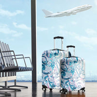 Turquoise Paua Shell Maori Luggage Cover Koru Kowhaiwhai - Polynesian Pride