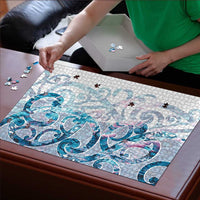 Turquoise Paua Shell Maori Puzzle Koru Kowhaiwhai LT7 - Polynesian Pride