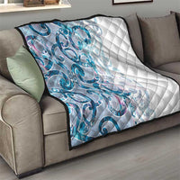 Turquoise Paua Shell Maori Quilt Koru Kowhaiwhai - Polynesian Pride