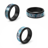 Turquoise Paua Shell Maori Spinner Ring Koru Kowhaiwhai LT7 - Polynesian Pride