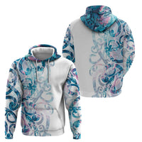 Turquoise Paua Shell Maori Zip Hoodie Koru Kowhaiwhai LT7 - Polynesian Pride