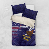 American Samoa Mix US Bedding Set Flag Day Grunge Style LT7 US Twin 172cm x 218cm Blue - Polynesian Pride