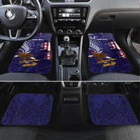 American Samoa Mix US Car Mats Flag Day Grunge Style LT7 Set 4pcs Blue - Polynesian Pride